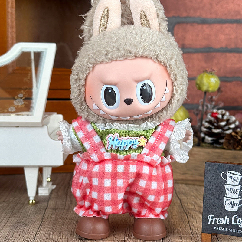 Suitable for labubu doll clothes 17cm Dark brown bow tie (Doll not included)